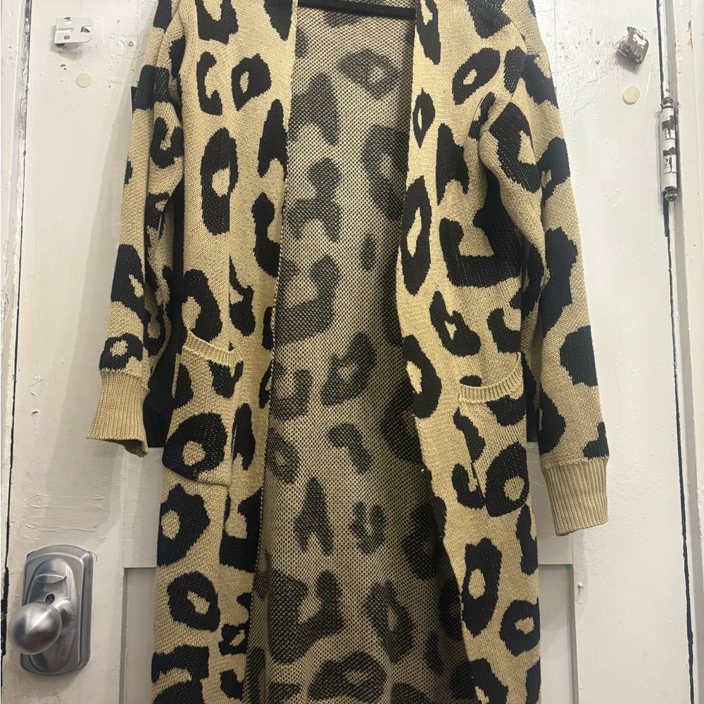 Goodnight Macaroon Beige and Black Leopard Cardigan